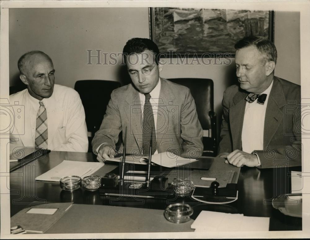 1938 Press Photo Members of the Social Security Board open Ohio Pension Probe - Historic Images