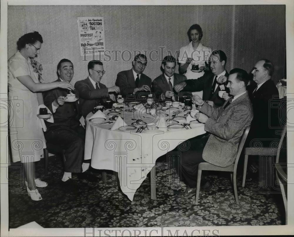 1953 Press Photo Tea Drinkers - nef01534 - Historic Images