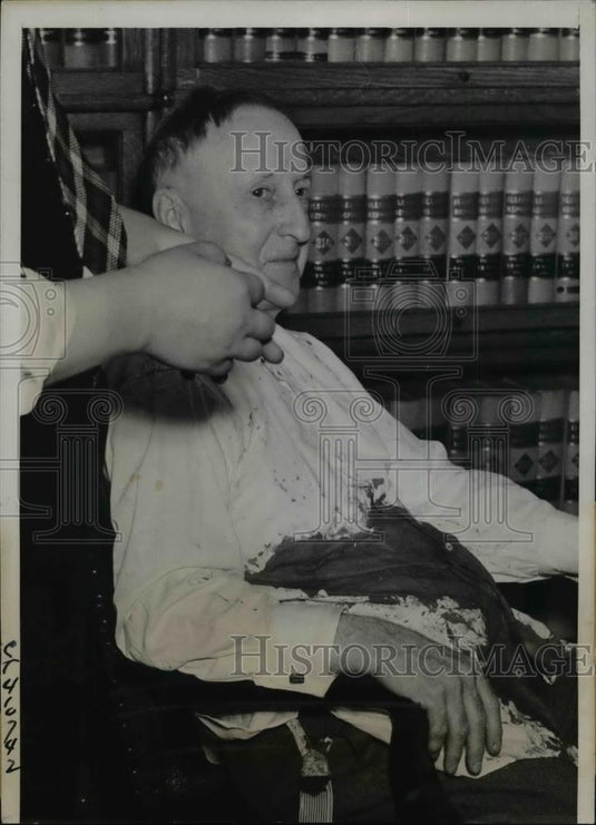 1937 Press Photo Atty. George A.Mason Sr. stabbed by George Chilcharevich - Historic Images