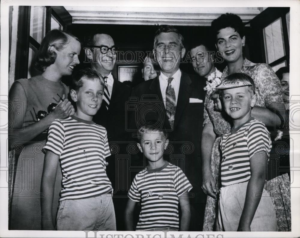 1957 Press Photo New Jersey Gubernatorial Candidates and their families - Historic Images