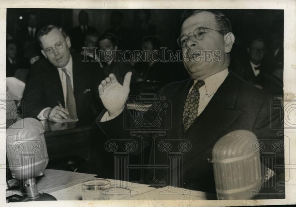 1941 Press Photo Co-Director Sidney Hillman Testifies Before Senate Committee - Historic Images