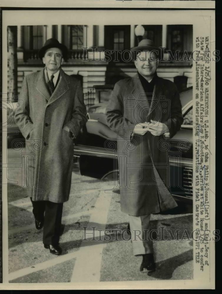 1960 Press Photo US Ambassador to Cuba Philip Bonsal &amp; Asst Secy of State - Historic Images