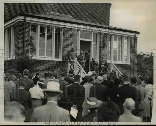 1930 Press Photo Henry Wallace speak at Dedication of Wild Life Research refuge - Historic Images