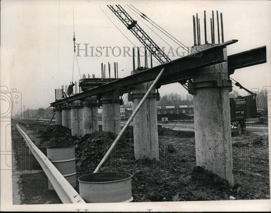 1967 Press Photo Abutments for bridge to go over