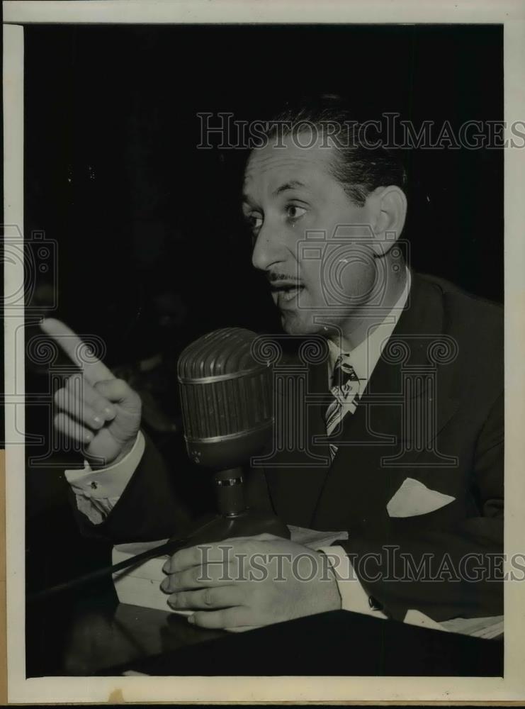 1946 Press Photo Allen Geelman testifies before Senate War Profits Committee - Historic Images