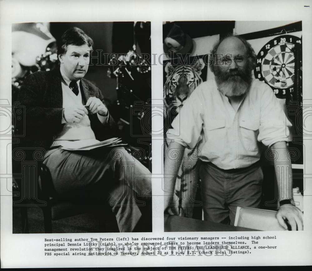 Press Photo Author Tom Peters with High School principal Dennis Littky - Historic Images