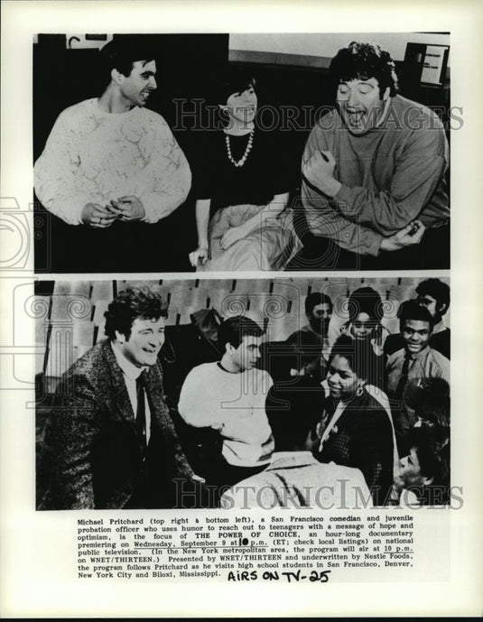 Press Photo Michael Pritchard reaches out to teenagers in "The Power of Choice. - Historic Images