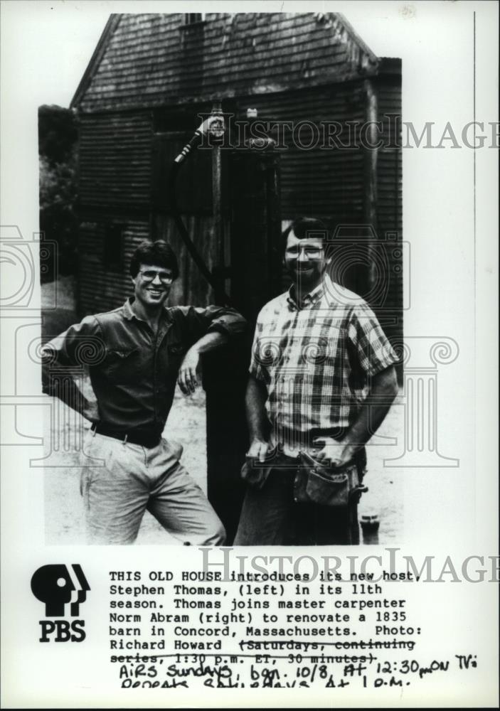 Press Photo This Old House-host Stephen Thomas and carpenter Norm Abram - Historic Images