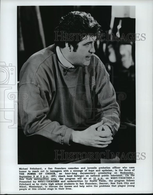Press Photo Micheal Pritchard reaches out to kids in "The Power Of Choice." - Historic Images