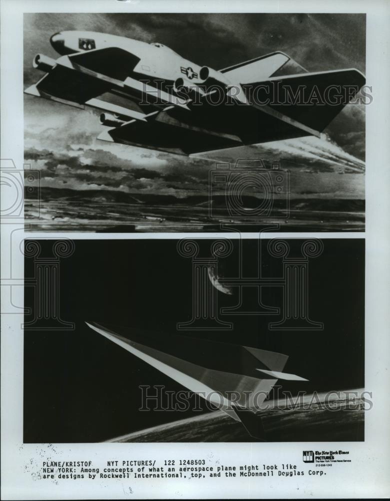1986 Press Photo New York Among Concepts of what an aerospace plane looks like. - Historic Images