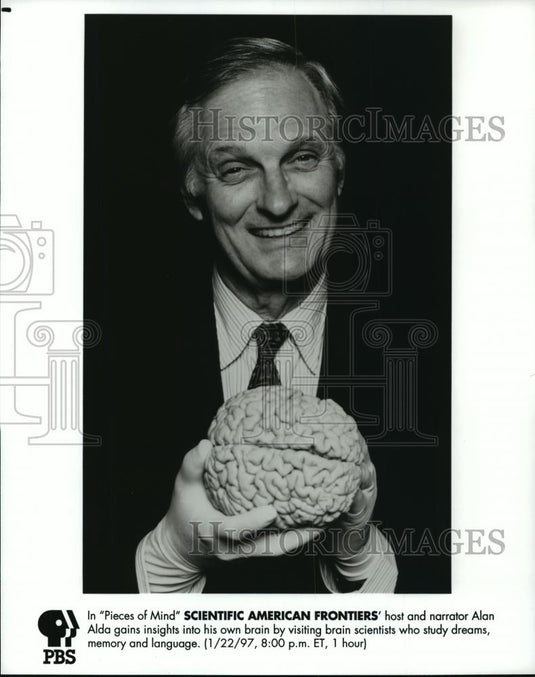 1997 Press Photo "Pieces of Mind", host and narrator Alan Alda - cvb74658 - Historic Images