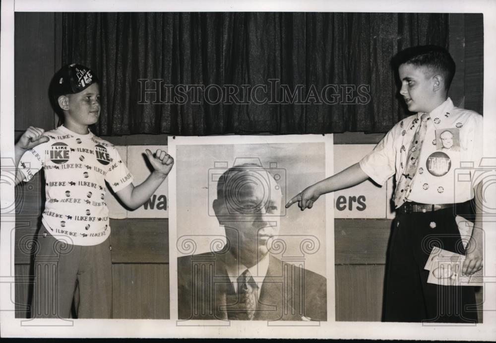 1952 Press Photo New York Dwight Eisenhower, Robert Taft argue preferences NYC. - Historic Images