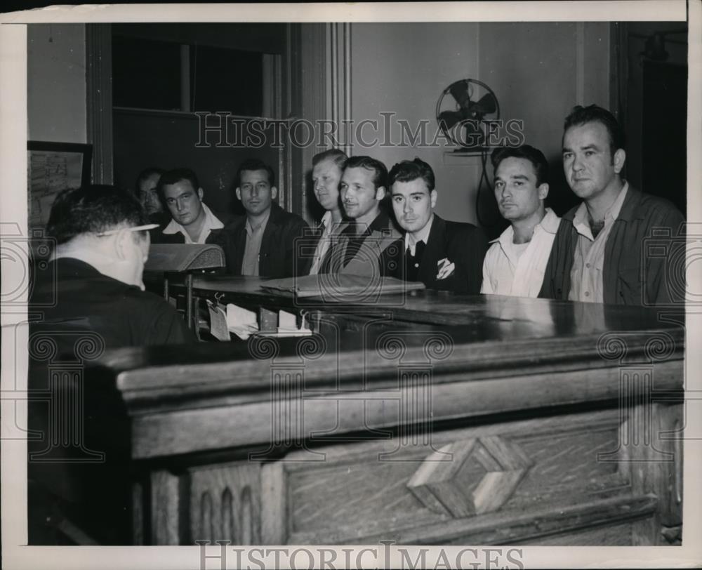 1948 Press Photo New York members of Seafarers Int Union charged in NYC - Historic Images