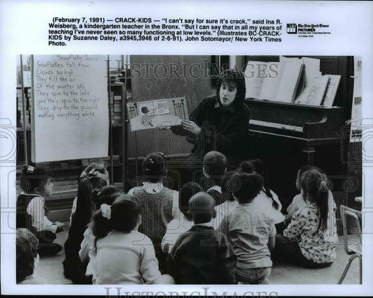 1991 Press Photo Crack Kids- "I can't say for sure its crack. says Ina  Weisberg - Historic Images