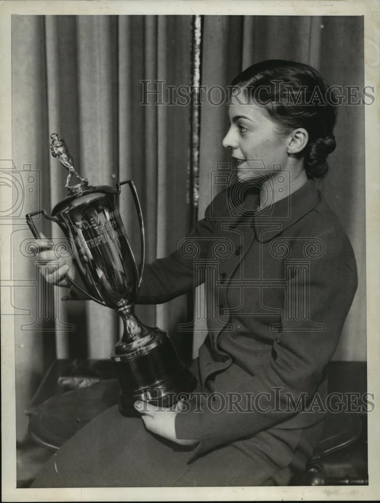 1936 Press Photo Celia Levine and The News trophy  - cvb71600 - Historic Images