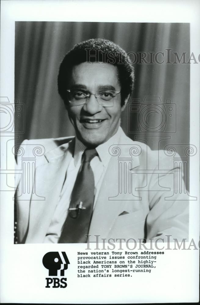 Press Photo News Veteran Tony Brown of Tony Brown&#39;s Journal - cvb73287 - Historic Images