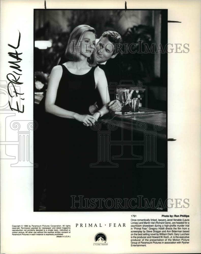 1996 Press Photo Laura Linney and Richard Gere in Primal Fear - cvb67924 - Historic Images