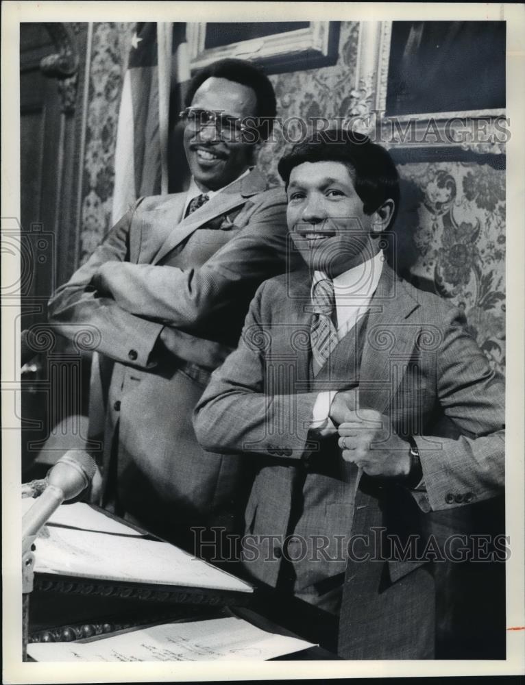 1978 Press Photo Council President George L. Forbes and Mayor Dennis J. Kucinich - Historic Images