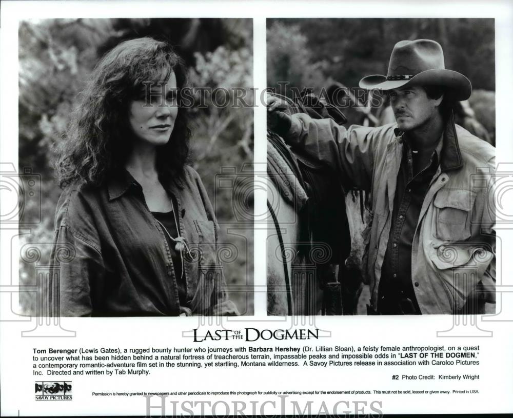 Press Photo Barbara Hershey & Tom Berenger in Last of the Dogmen - cvb68379 - Historic Images