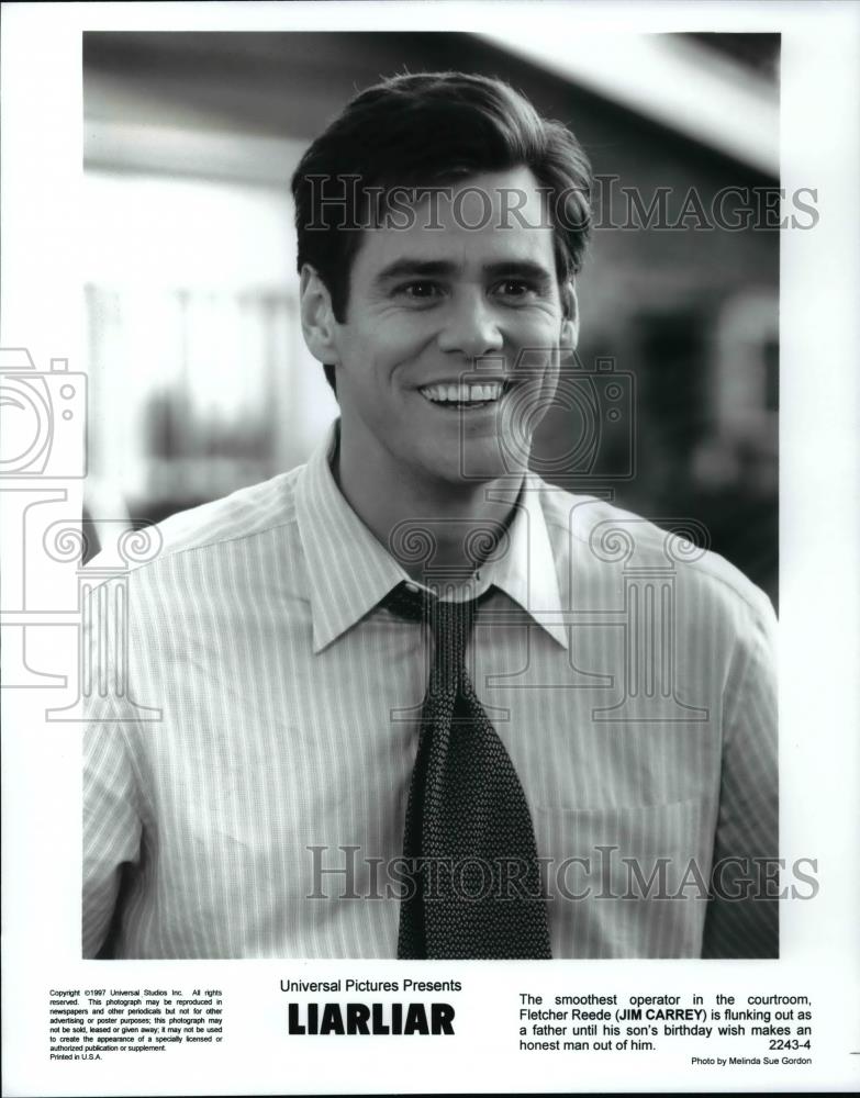Press Photo Fletcher Reede (Jim Carrey) stars in "LIARLIAR" - cvb67882 - Historic Images
