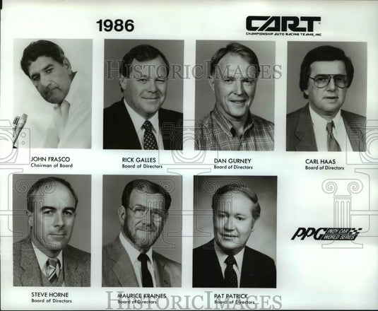 1986 Press Photo Championship Auto Racing Teams Inc Staff - cvb69713 - Historic Images