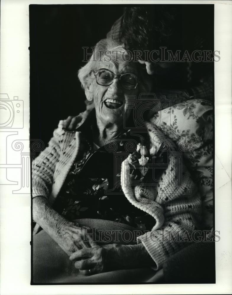 1983 Press Photo Mrs. Mary Jane McGue of Avon will celebrate her 104th birthday - Historic Images