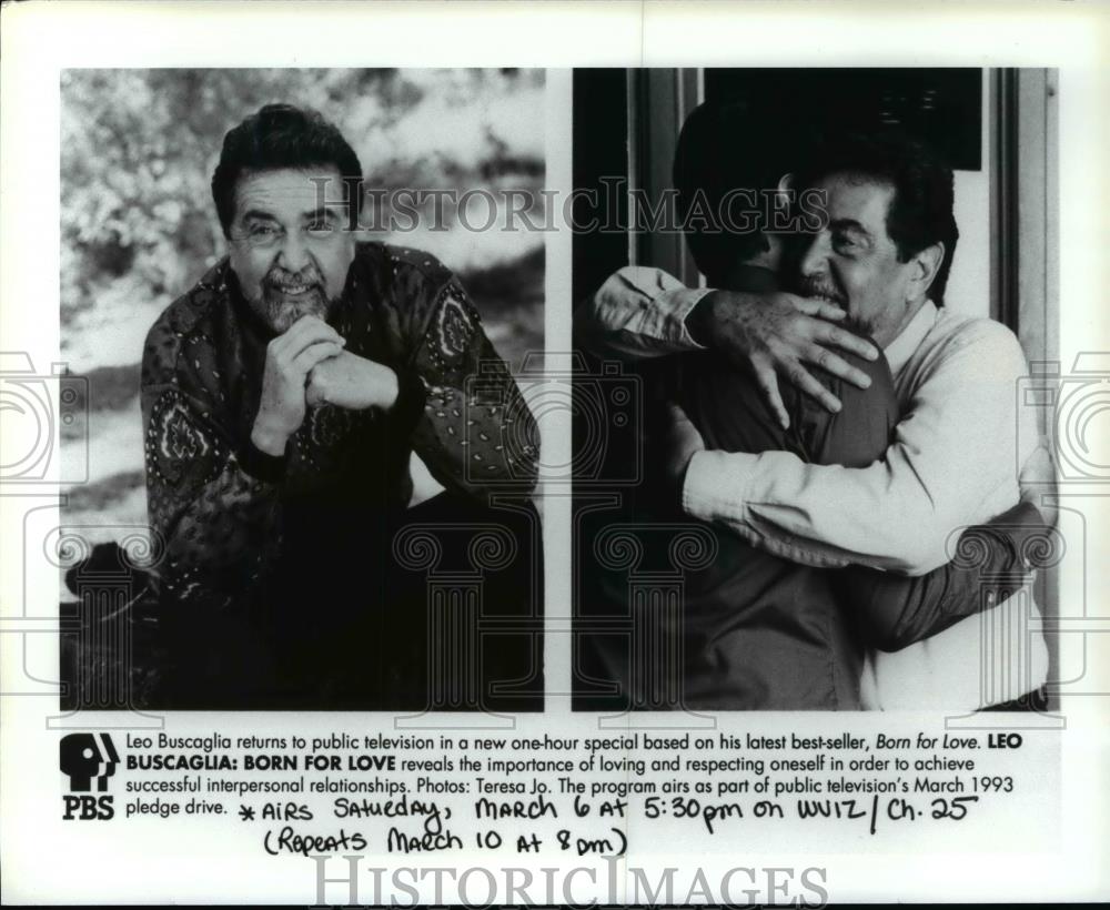1993 Press Photo Leo Buscaglia: Born for Love - cvb68903 - Historic Images