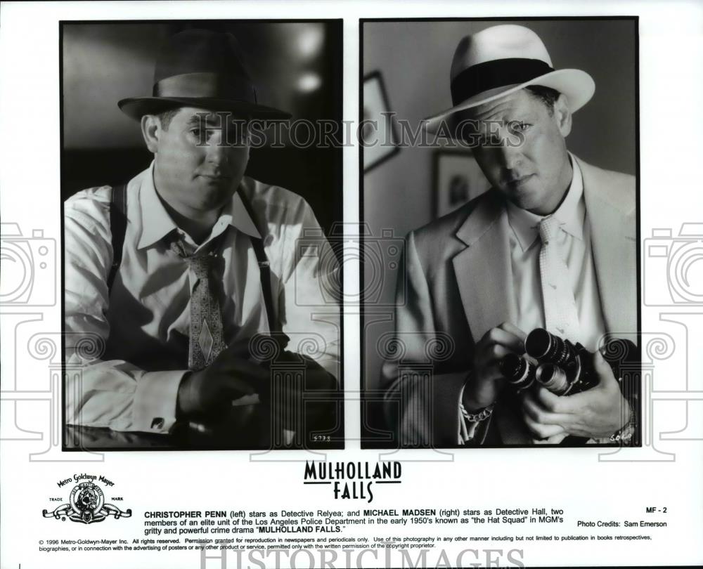 Press Photo Christopher Penn and d Michael Madsen-Mulholland Falls - cvb68425 - Historic Images