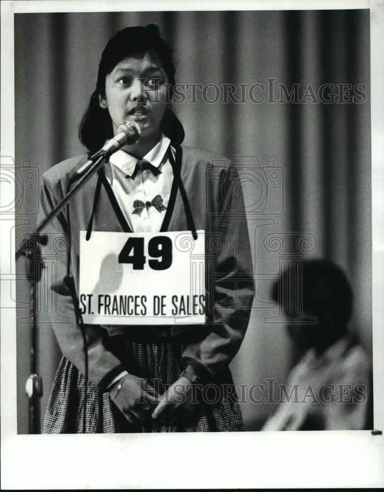 1988 Press Photo Maria Defante-Cuyahoga County Spelling Bee - cvb71577 - Historic Images