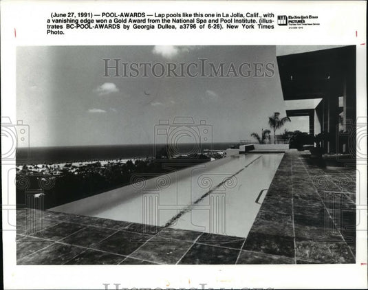 1991 Press Photo Pool Awards Lap pools like this one won a Gold Award. - Historic Images