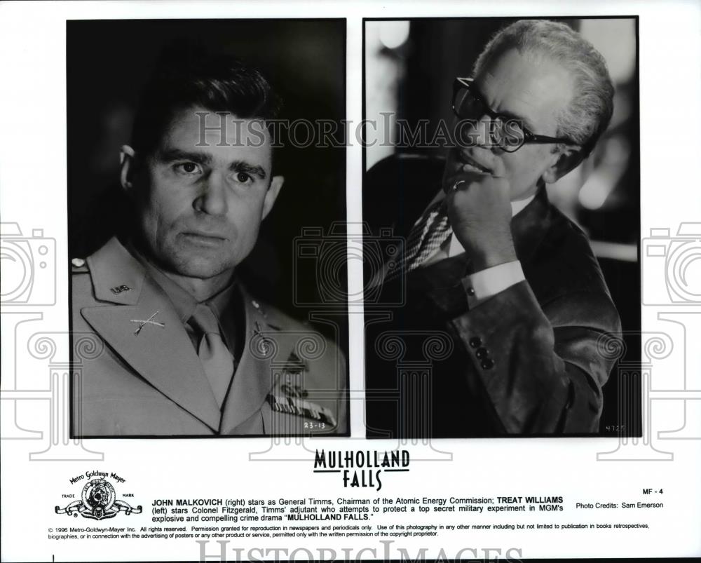 Press Photo John Malkovich and Treat Williams-Mulholland Falls movie - Historic Images