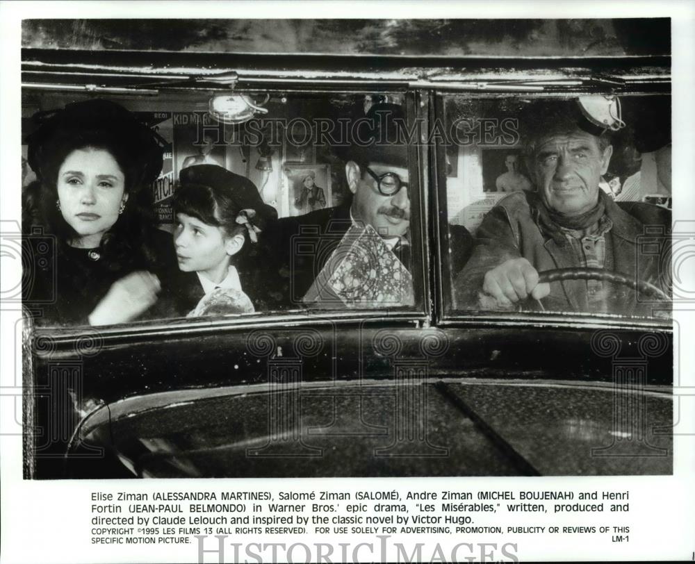 Press Photo Martines, Salome, Michel Boujenah, Jean Belmondo,-Les Miserables - Historic Images