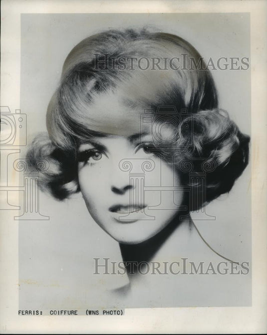 1961 Press Photo Coiffure of Paris model brings out the "Eve" in her. - Historic Images