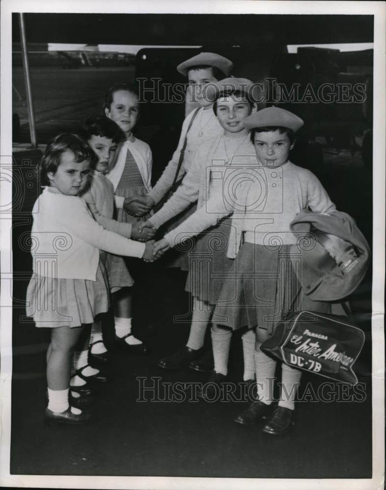 1956 Press Photo New York Grandchildren of Peruvian President Prado NYC - Historic Images