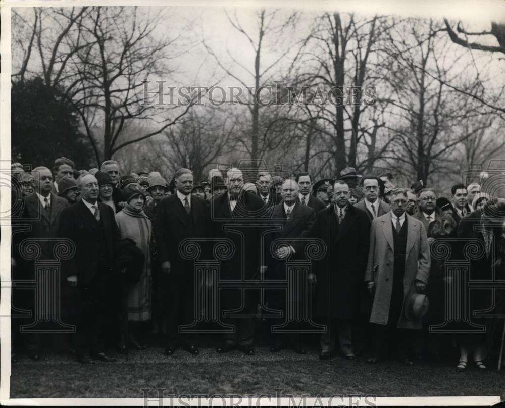 1929 Press Photo Pres.Herbert Hoover with Gov.and Mrs.John Hammill of Iowa - Historic Images