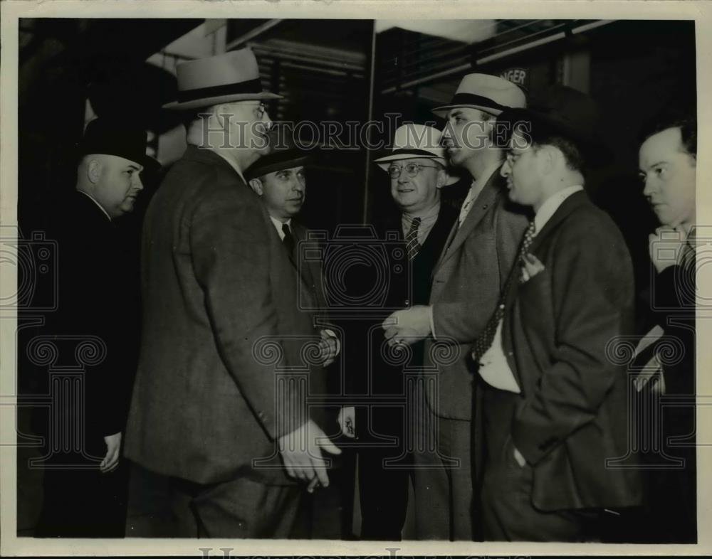 1938 Press Photo Negotiators Stanley Denlinger Sheriff ONeil Walter Taag - Historic Images