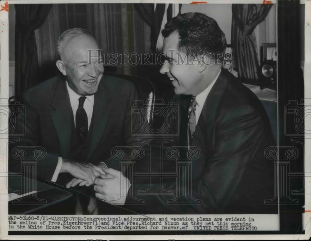 1954 Press Photo Pres.Dwight Eisenhower and Vice Pres.Richard Nixon - nee98769 - Historic Images