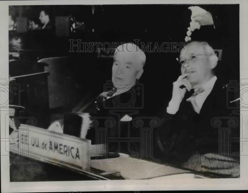 1938 Press Photo Alfred M. Landon and Cordell Hull at Pan-American Conference - Historic Images