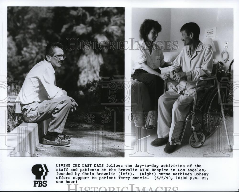 1990 Press Photo Brownlie AIDS Hospice in Los Angeles Founded by Chris Brownlie - Historic Images