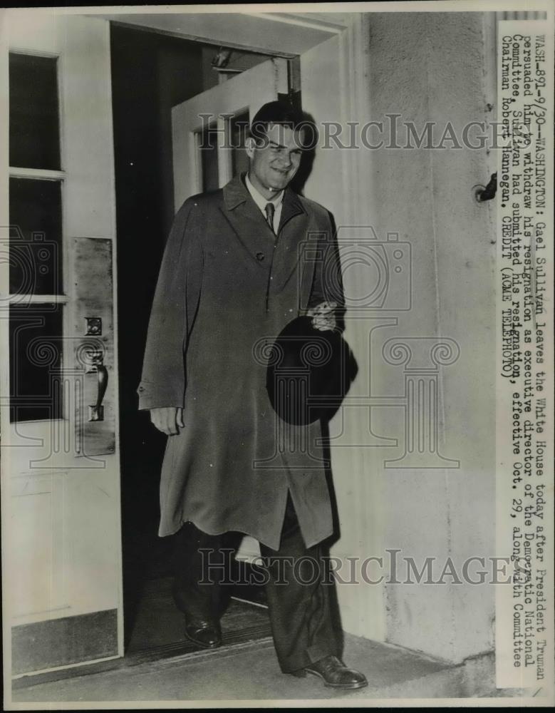 1947 Press Photo Gael Sullivan leave White House - nef03364 - Historic Images