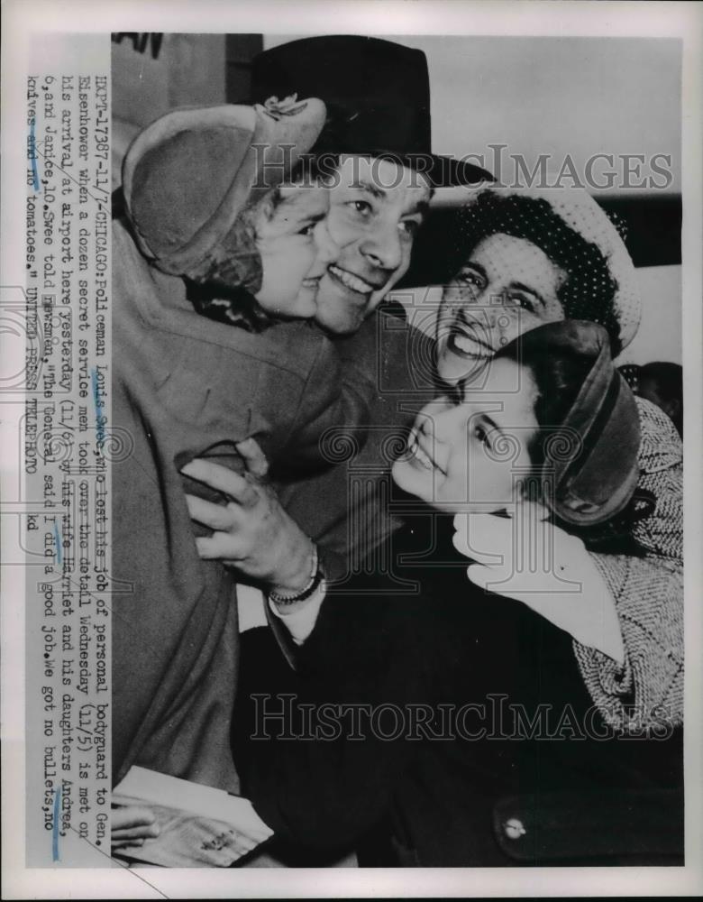 1952 Press Photo Louis Swec lost his job of personal bodyguard to Gen.Eisenhower - Historic Images