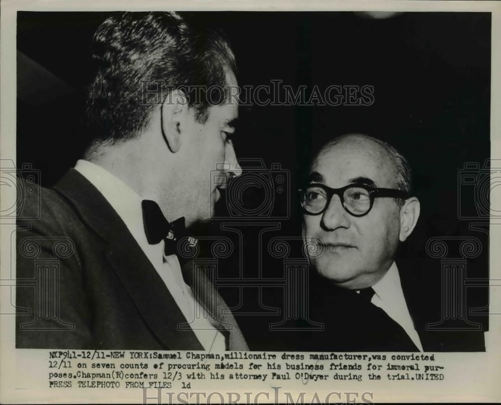 1952 Press Photo Samuel Chapman dress manufacturer convicted of seven counts - Historic Images