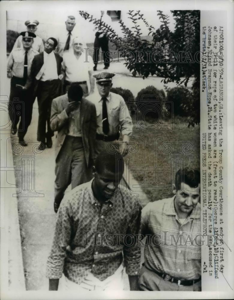 1959 Press Photo George Alford Clifford Johnson Brannon Epps leave court - Historic Images