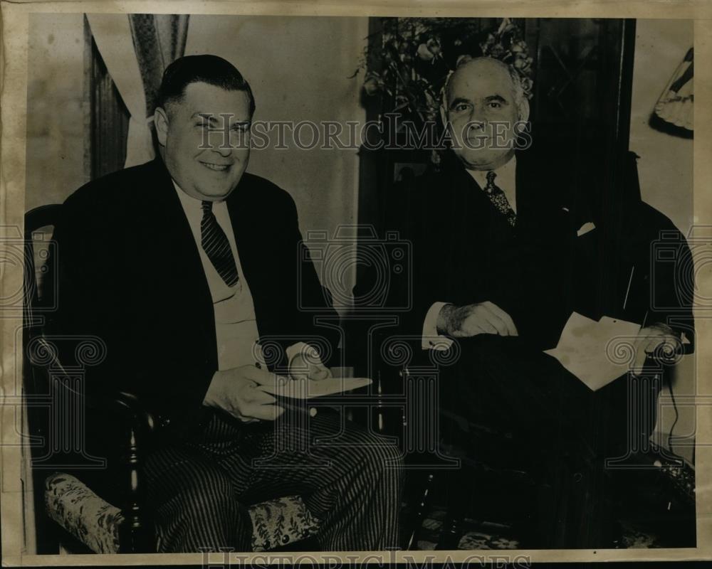 1935 Press Photo Gov. Harold Hoffman of New Jersey and Gov.Herbert Lehman of N.Y - Historic Images