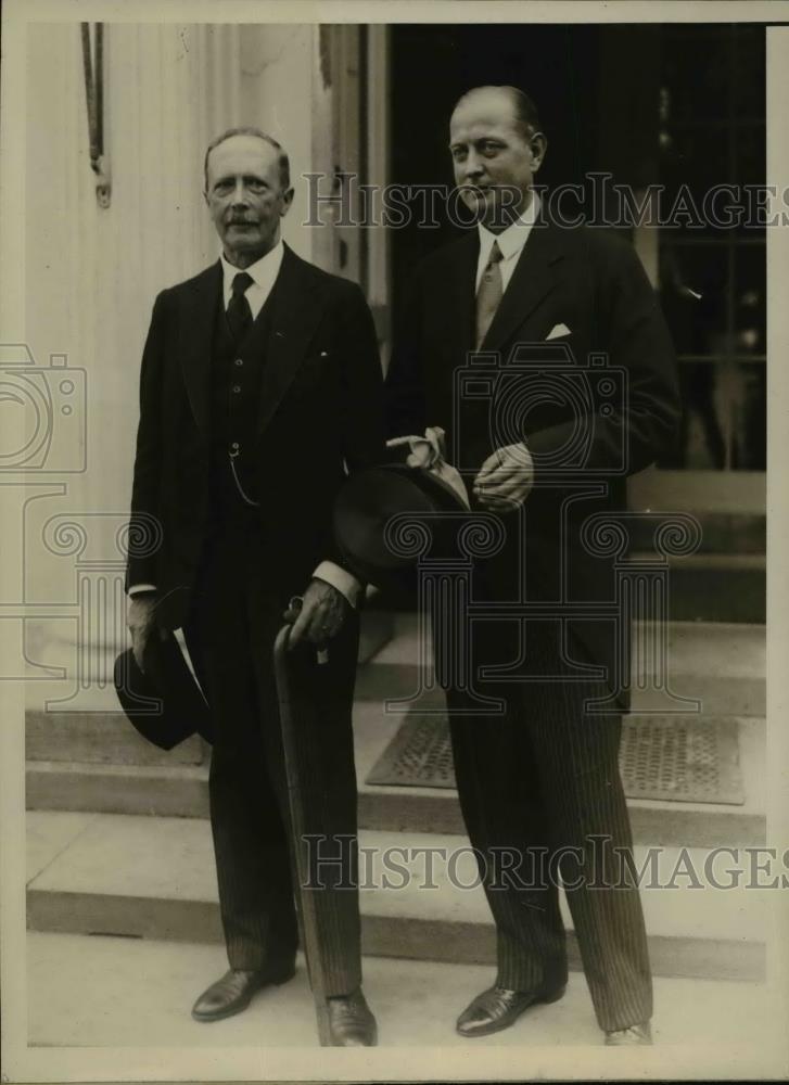 1930 Press Photo Dr. Walter Simons of Germany Calls at the White House - Historic Images