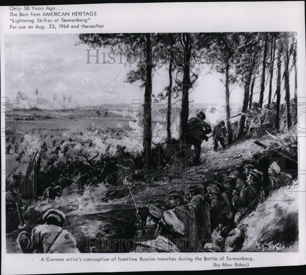 1964 Press Photo German Artist Conception During Battle of Tannenberg - spp01306 - Historic Images