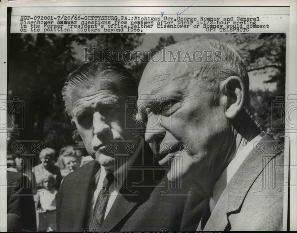 1966 Press Photo Dwight Eisenhower and Michigan Gov.George Romney - nee98705 - Historic Images