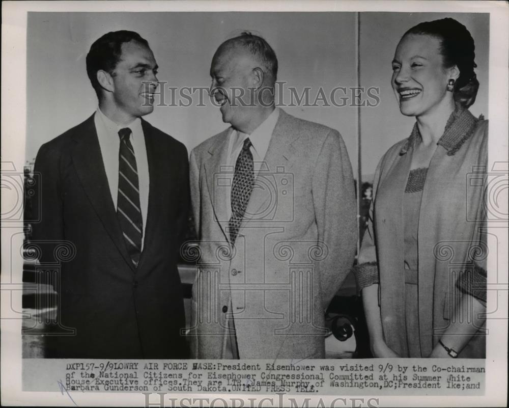 1954 Press Photo Dwight Eisenhower Visited by Citizens for Eisenhower Chairman - Historic Images