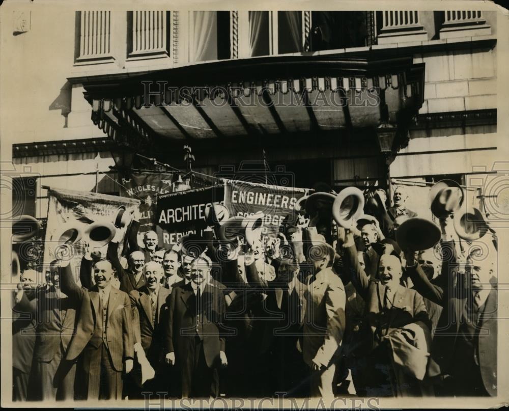 1928 Press Photo Herbert Hoover with Professional Men from New York  - nee94037 - Historic Images