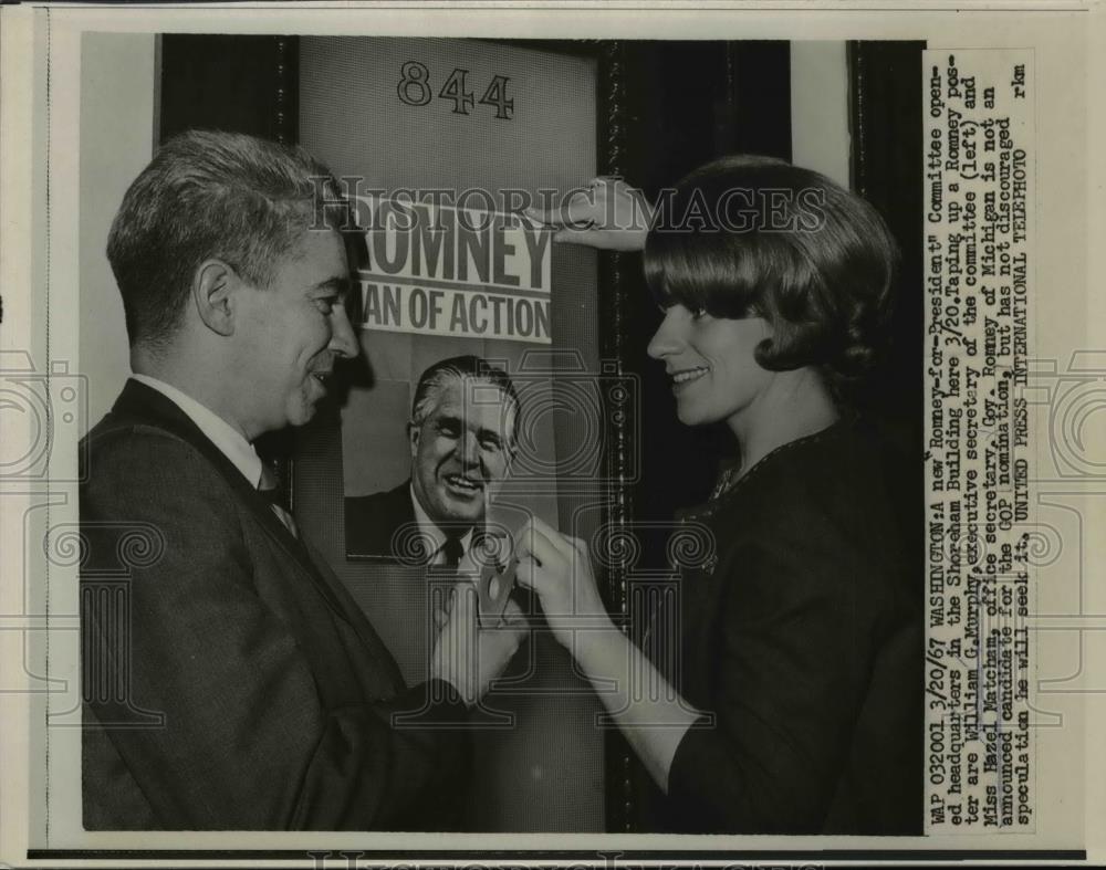 1967 Press Photo Rowey-for-President Committee Headquarters Opened  - nee96157 - Historic Images